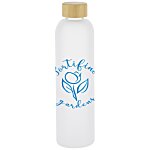 Canton Frosted Glass Bottle with Bamboo Lid - 33 oz.