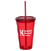 View Image 1 of 2 of Coloured Double Wall Tumbler with Straw - 16 oz.