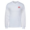 View Image 1 of 2 of Gildan Ultra Cotton LS T-Shirt - Embroidered - White