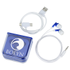 View Image 1 of 5 of Take Along Duo Charging Cable and Ear Buds - Closeout