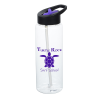 View Image 1 of 3 of Clear Impact Guzzler Sport Bottle with Two-Tone Flip Straw Lid - 32 oz.