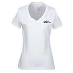 Fruit of the Loom HD V-Neck Tee - Ladies' - Screen - White