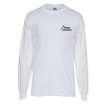 Gildan Heavy Cotton LS T-Shirt - Men's - Embroidered - White
