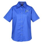 Harriton Twill SS Shirt with Stain Release - Ladies'