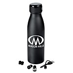 Vacuum Bottle with Wireless Bluetooth Ear Buds - 20 oz.