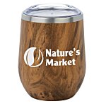 Corzo Vacuum Insulated Wine Cup - 12 oz. - Wood - 24 hr