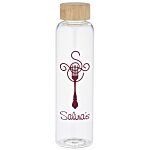 Belle Glass Bottle with Bamboo Lid - 20 oz. - Clear