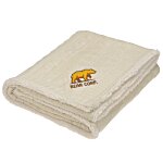 Cable Knitted Plush Sherpa Blanket