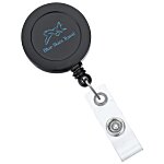 Round Retractable Badge Holder with Slip-On Clip - Opaque