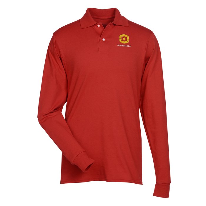 4imprint.ca Jerzees SpotShield LS Jersey Knit Shirt Men's C103509MLS