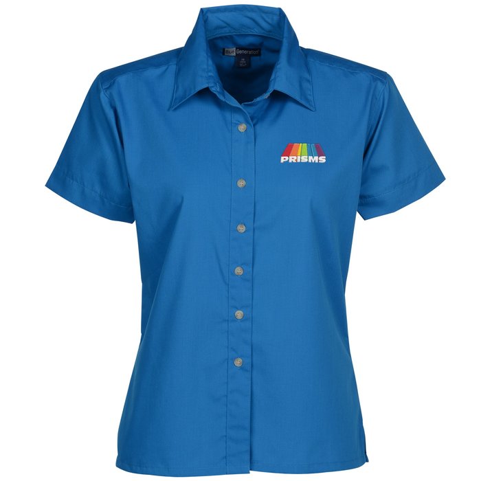 4imprint.ca: Easy-Care Short Sleeve Poplin Shirt - Ladies' C109304-L-SS