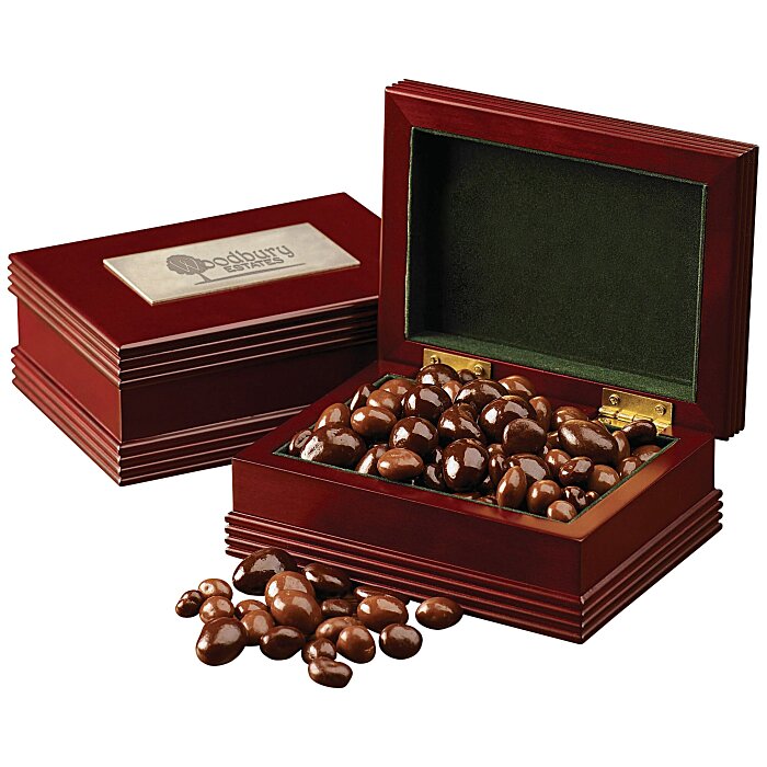 4imprint.ca Keepsake Wooden Box Chocolate Covered Almonds C1103511