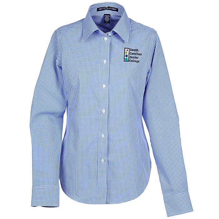 4imprint.ca: Crown Collection Gingham Check Shirt - Ladies' C130165-L