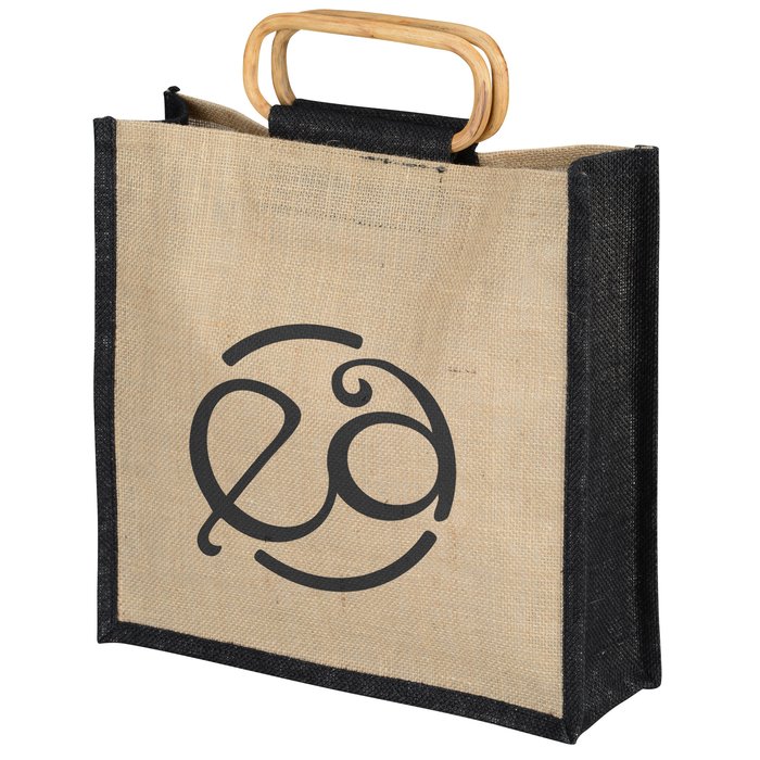 logo plaque bamboo handle shoulder bag