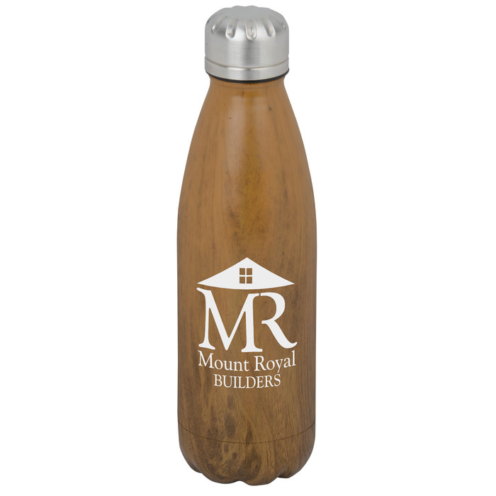 4imprint.ca Rockit Claw Stainless Water Bottle 17 oz. Wood Grain