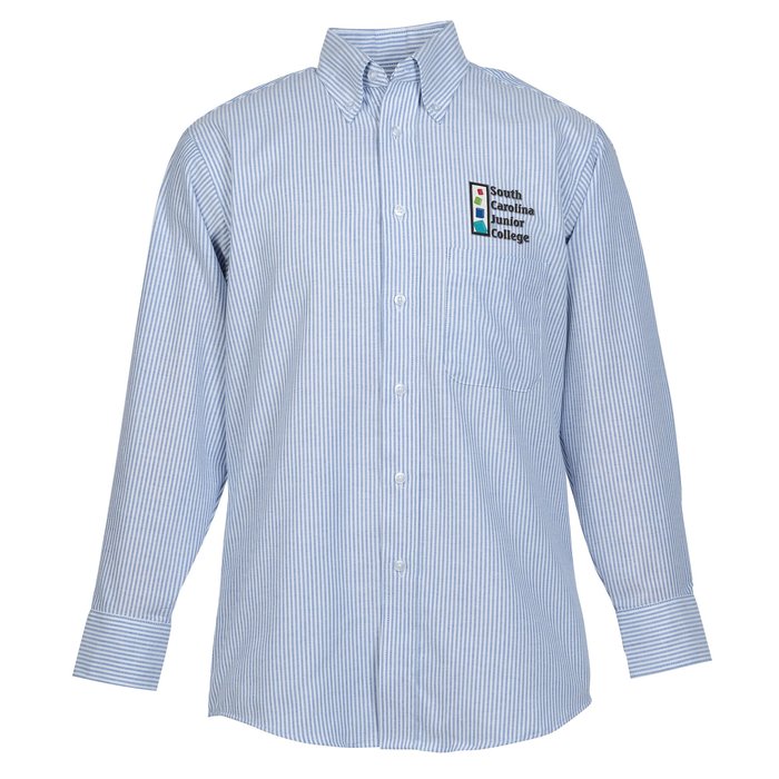4imprint.ca: Easy Care Stripe Oxford Shirt - Men's C144648-M-ST