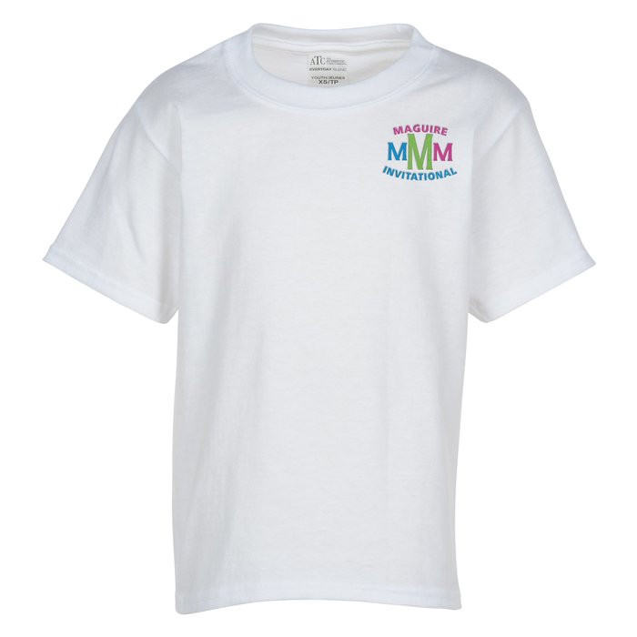 4imprint.ca Everyday Blend TShirt Youth White Embroidered