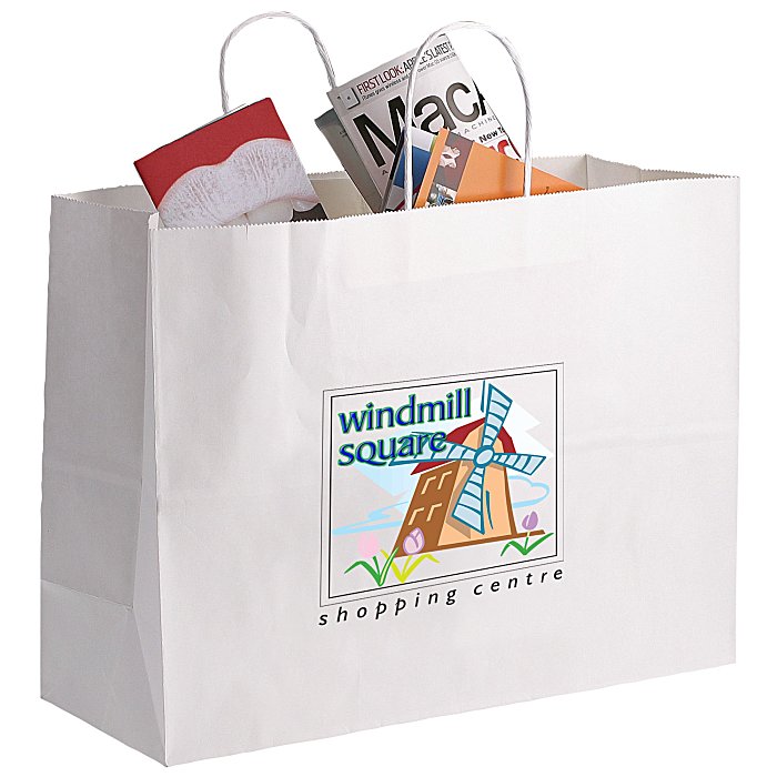 4imprint.ca: Matte Shopping Bag - 12" x 16" - White - Full Colour C7408