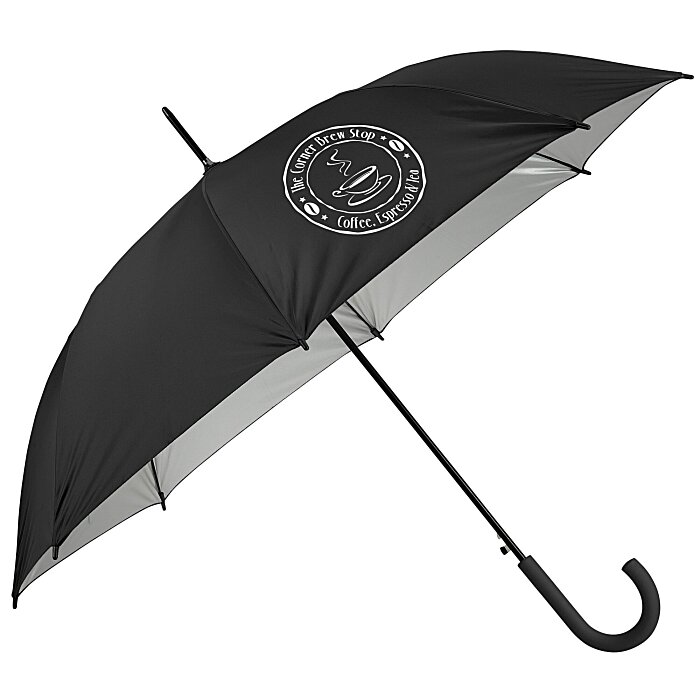 Raindeer 46 inch Arc 100% Polyester Stick Black Golf/Outdoor Folding Umbrella 