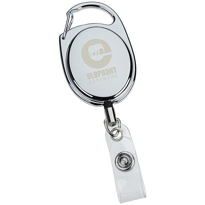 4imprint.ca: Metal Clip-On Retractable Badge Holder - Laser Engraved ...