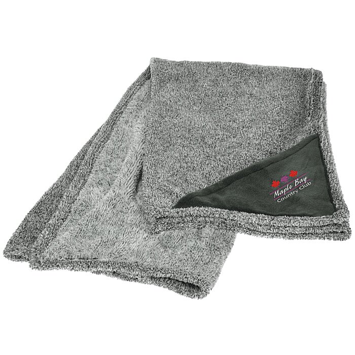 4imprint.ca: Heathered Fuzzy Fleece Blanket C160681