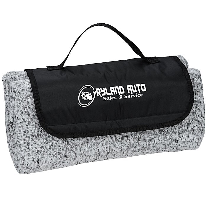 4imprint.ca Heathered Knit Fold Up Blanket C161549