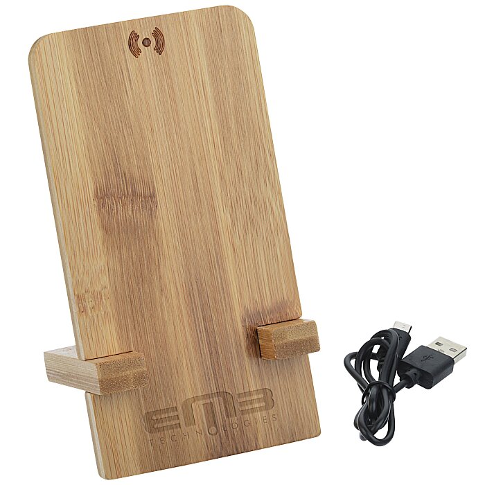 4imprint.ca Bamboo Wireless Charger Phone Stand C163533