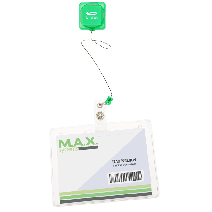 4imprint.ca Square Retractable Badge Holder with Alligator Clip