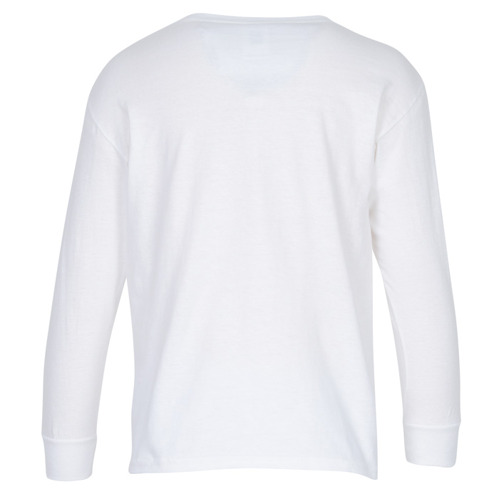 4imprint.ca: Gildan Heavy Cotton LS T-Shirt - Youth - White C123894-Y-LS-W