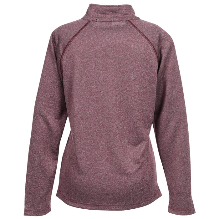 Ladies' Stretch Contrast 1/4 Zip Pullover - Black W/ Logo