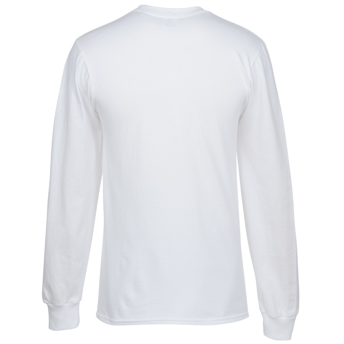 4imprint.ca: Everyday Cotton LS T-Shirt - White - Screen C141512-LS-W-S