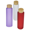View Image 3 of 3 of Belle Frosted Glass Bottle with Bamboo Lid - 20 oz.