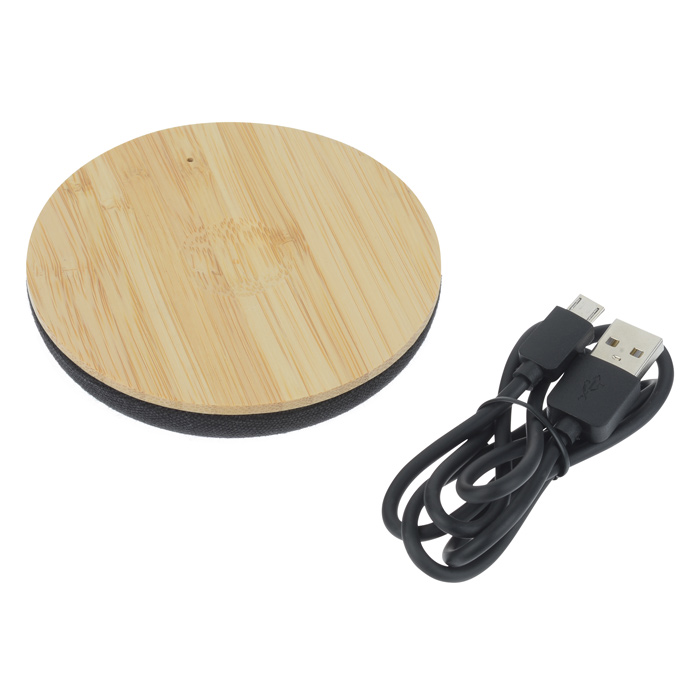 4imprint.ca: Bamboo Dual Wireless Charging Pad C161241