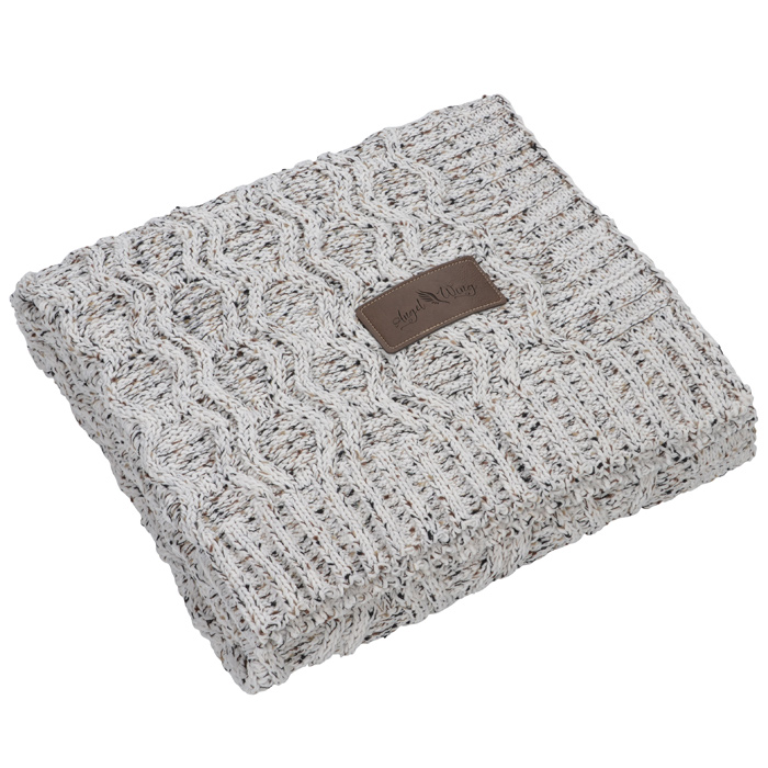 4imprint.ca Vanilla Heather Cable Knit Chenille Throw C162515