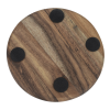 View Image 4 of 5 of Acacia Wood 4-Piece Coaster Set in Metal Stand - Round
