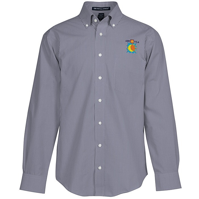 4imprint.ca: Crown Collection Banker Stripe Shirt - Men's C130166-M