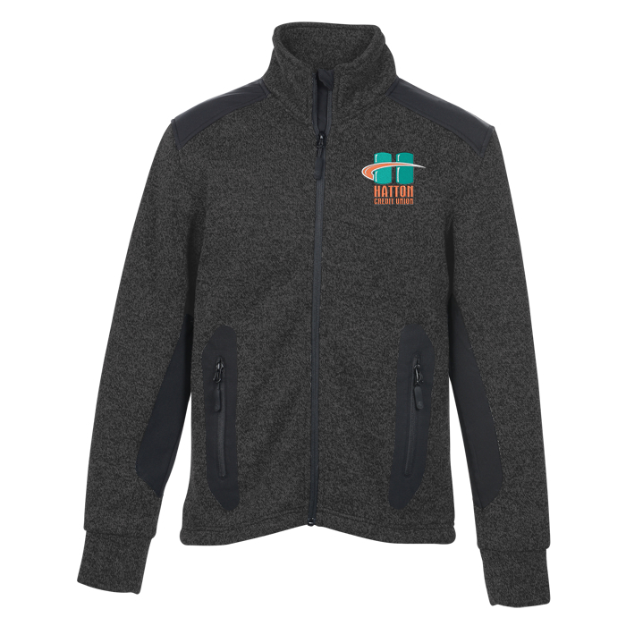 4imprint.ca Heavy Knit Technical Sweater Fleece Jacket Men's 24 hr C134041M24HR