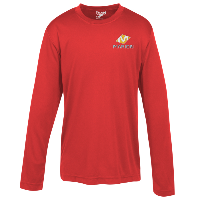 4imprint.ca Zone Performance Long Sleeve Tee Youth Embroidered