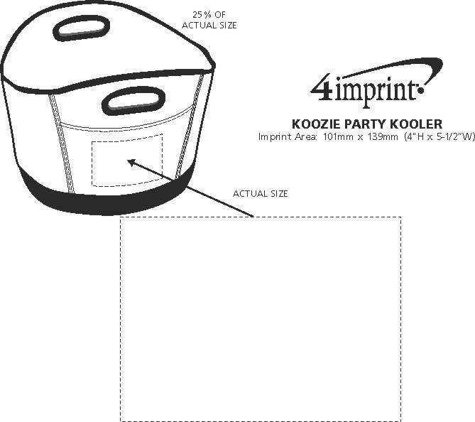 Imprint Area of Koozie® Party Kooler - Closeout