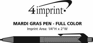 Imprint Area of Mardi Gras Pen - Full Colour