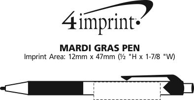 Imprint Area of Mardi Gras Pen