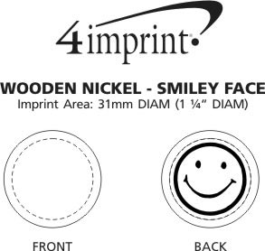 Imprint Area of Wooden Nickel - Smiley Face