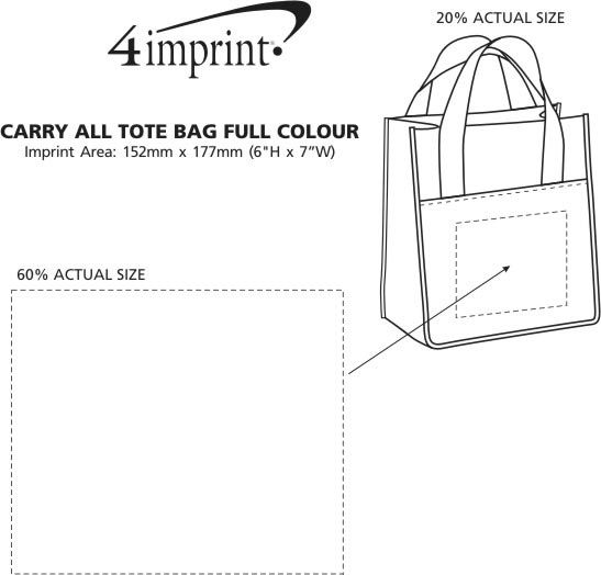 Imprint Area of Carry All Tote Bag - Full Colour