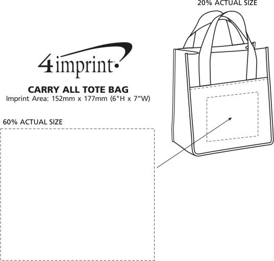 Imprint Area of Carry All Tote Bag