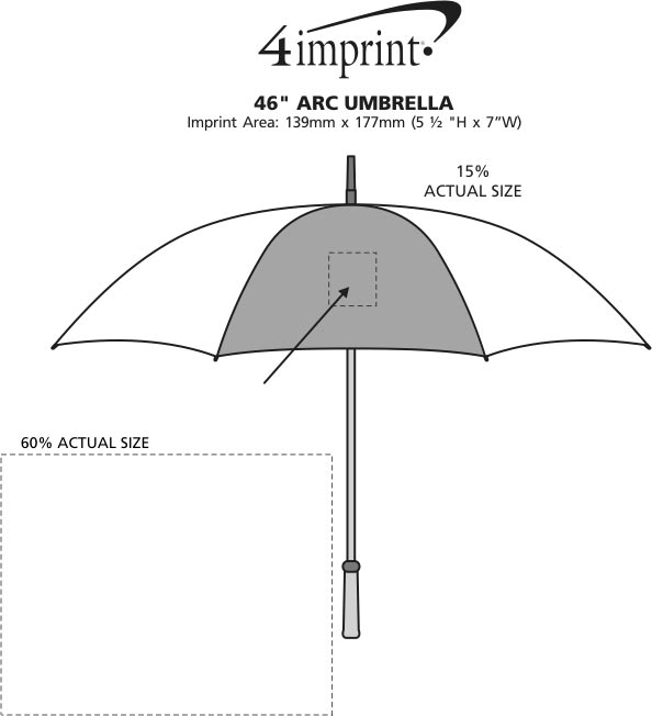 Imprint Area of Arc Umbrella - 46" Arc