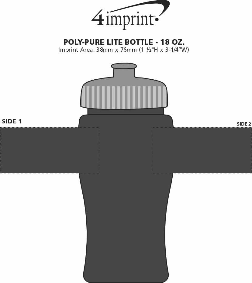 Imprint Area of Poly-Pure Lite Bottle - 18 oz.