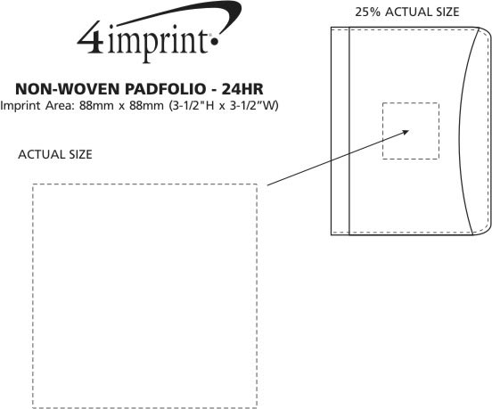 Imprint Area of Non-Woven Padfolio - 24 hr