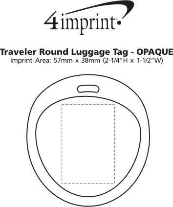 Imprint Area of Traveler Round Luggage Tag - Opaque