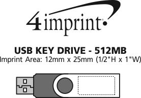 Imprint Area of USB Swing Drive - 512MB