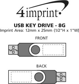 Imprint Area of USB Swing Drive - Colour - 8GB